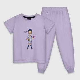 Детская пижама хлопок с принтом Буффон в Курске, 100% хлопок |  брюки и футболка прямого кроя, без карманов, на брюках мягкая резинка на поясе и по низу штанин
 | buffon | football | juventus | италия | ювентус