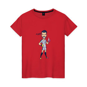 Женская футболка хлопок с принтом Буффон в Курске, 100% хлопок | прямой крой, круглый вырез горловины, длина до линии бедер, слегка спущенное плечо | buffon | football | juventus | италия | ювентус