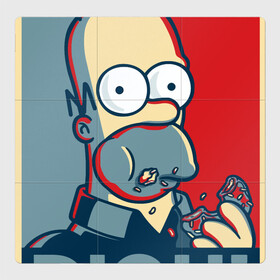 Магнитный плакат 3Х3 с принтом Гомер в Курске, Полимерный материал с магнитным слоем | 9 деталей размером 9*9 см | Тематика изображения на принте: homer | simpsons | барт | гомер | мульт | мультфильм | отец | пончик | симпсон | симпсоны