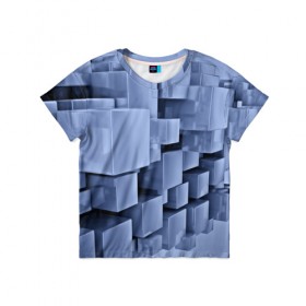 Детская футболка 3D с принтом Текстура в Курске, 100% гипоаллергенный полиэфир | прямой крой, круглый вырез горловины, длина до линии бедер, чуть спущенное плечо, ткань немного тянется | abstract | abstraction | block | tessera | абстракция | кубики | текстура