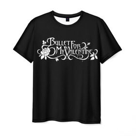 Мужская футболка 3D с принтом Bullet for my Valentine в Курске, 100% полиэфир | прямой крой, круглый вырез горловины, длина до линии бедер | bfmw | metalcore | music | rock | джейсон джеймс | майкл пэджет | майкл томас | металл | мэттью так | надпись | рок
