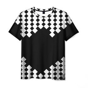 Мужская футболка 3D с принтом Шахматная клетка в Курске, 100% полиэфир | прямой крой, круглый вырез горловины, длина до линии бедер | Тематика изображения на принте: abstract | abstraction | block | tessera | абстракция | клетка | кубики | текстура