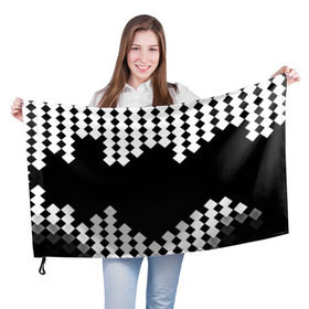 Флаг 3D с принтом Шахматная клетка в Курске, 100% полиэстер | плотность ткани — 95 г/м2, размер — 67 х 109 см. Принт наносится с одной стороны | abstract | abstraction | block | tessera | абстракция | клетка | кубики | текстура