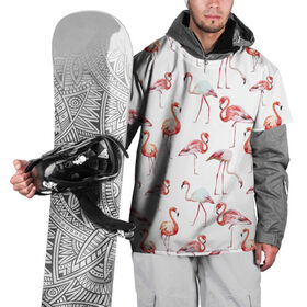 Накидка на куртку 3D с принтом Фламинго в Курске, 100% полиэстер |  | vppdgryphon | арт | краска | прикольные | птицы | фламинго | цветные