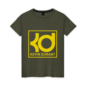 Женская футболка хлопок с принтом Kevin Durant в Курске, 100% хлопок | прямой крой, круглый вырез горловины, длина до линии бедер, слегка спущенное плечо | 