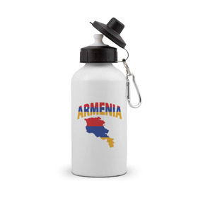 Бутылка спортивная с принтом Армения в Курске, металл | емкость — 500 мл, в комплекте две пластиковые крышки и карабин для крепления | armenia | азия | арарат | армения | армяне | армянин | кавказ | коньяк | патриот | страна