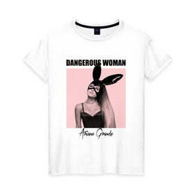 Женская футболка хлопок с принтом Ariana Grande в Курске, 100% хлопок | прямой крой, круглый вырез горловины, длина до линии бедер, слегка спущенное плечо | Тематика изображения на принте: ariana grande