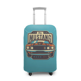 Чехол для чемодана 3D с принтом Мустанг в Курске, 86% полиэфир, 14% спандекс | двустороннее нанесение принта, прорези для ручек и колес | ford | форд
