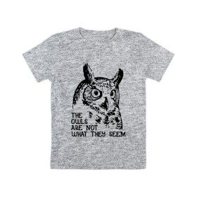 Детская футболка хлопок с принтом Twin Peaks Owl в Курске, 100% хлопок | круглый вырез горловины, полуприлегающий силуэт, длина до линии бедер | Тематика изображения на принте: животные | надпись | птицы | сериал | сова | твин пикс | фильмы