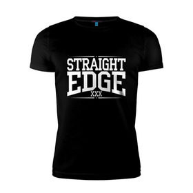 Мужская футболка премиум с принтом straight edge xxx в Курске, 92% хлопок, 8% лайкра | приталенный силуэт, круглый вырез ворота, длина до линии бедра, короткий рукав | drugfree | edge | hardcore | punk | sxe