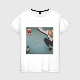 Женская футболка хлопок с принтом Moby 2 в Курске, 100% хлопок | прямой крой, круглый вырез горловины, длина до линии бедер, слегка спущенное плечо | moby | моби