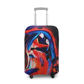 Чехол для чемодана 3D с принтом Узоры красок в Курске, 86% полиэфир, 14% спандекс | двустороннее нанесение принта, прорези для ручек и колес | абстракция | потертость | размытые | текстуры | цветные | яркие