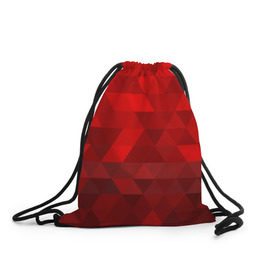 Рюкзак-мешок 3D с принтом Red pattern в Курске, 100% полиэстер | плотность ткани — 200 г/м2, размер — 35 х 45 см; лямки — толстые шнурки, застежка на шнуровке, без карманов и подкладки | геометрия | красный | треугольники