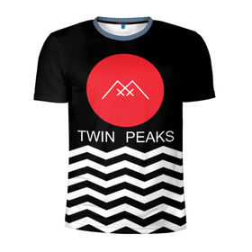 Мужская футболка 3D спортивная с принтом Твин Пикс в Курске, 100% полиэстер с улучшенными характеристиками | приталенный силуэт, круглая горловина, широкие плечи, сужается к линии бедра | twin peaks | арт | надпись | полосы | сериал | текстура | фильмы