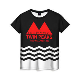 Женская футболка 3D с принтом ТВИН ПИКС в Курске, 100% полиэфир ( синтетическое хлопкоподобное полотно) | прямой крой, круглый вырез горловины, длина до линии бедер | logo | twin peaks | арт | надпись | полосы | сериал | текстура | фильмы