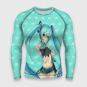 Мужской рашгард 3D с принтом Рисованная Miku Hatsune в Курске,  |  | anime | hatsune miku | vokaloid | аниме | арт | вокалоид | девyшка | хатсуне мику