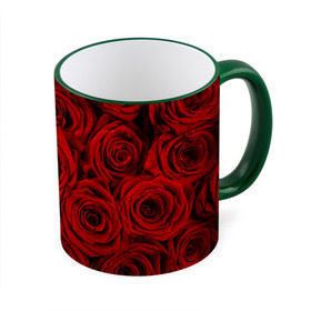 Кружка 3D с принтом Красные розы в Курске, керамика | ёмкость 330 мл | Тематика изображения на принте: букет | красный | розы | цветы