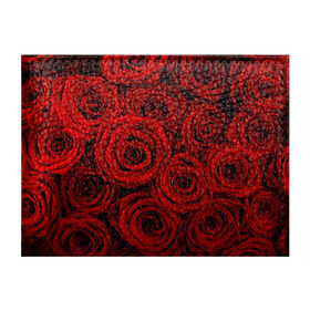 Обложка для студенческого билета с принтом Красные розы в Курске, натуральная кожа | Размер: 11*8 см; Печать на всей внешней стороне | Тематика изображения на принте: букет | красный | розы | цветы