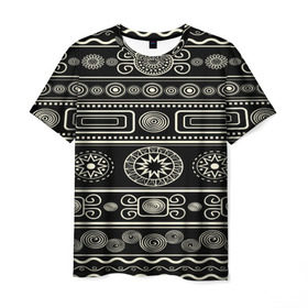 Мужская футболка 3D с принтом Африканский мотив в Курске, 100% полиэфир | прямой крой, круглый вырез горловины, длина до линии бедер | kniting | pattern | вышивание | вышивка | зимний | колосок | одежда | рукоделие | текстуры | узоры | украшение | шитье | этнический