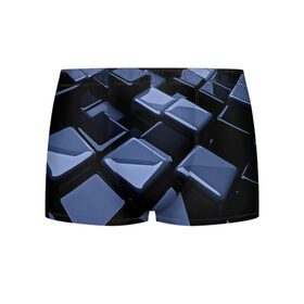 Мужские трусы 3D с принтом Стильная абстракция в Курске, 50% хлопок, 50% полиэстер | классическая посадка, на поясе мягкая тканевая резинка | abstraction | geometry | абстракция | геометрия | кубики | кубы | фигуры