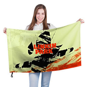 Флаг 3D с принтом linkin park в Курске, 100% полиэстер | плотность ткани — 95 г/м2, размер — 67 х 109 см. Принт наносится с одной стороны | 