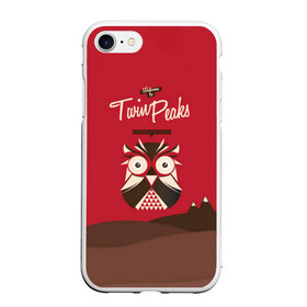 Чехол для iPhone 7/8 матовый с принтом Добро пожаловать в Twin Peaks в Курске, Силикон | Область печати: задняя сторона чехла, без боковых панелей | дьявол | крафт | плакат | ретро | сова | твин пикс