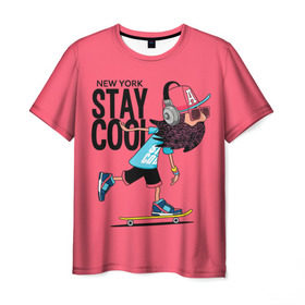 Мужская футболка 3D с принтом Stay cool в Курске, 100% полиэфир | прямой крой, круглый вырез горловины, длина до линии бедер | Тематика изображения на принте: hipster | skateboard | sport