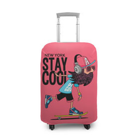 Чехол для чемодана 3D с принтом Stay cool в Курске, 86% полиэфир, 14% спандекс | двустороннее нанесение принта, прорези для ручек и колес | Тематика изображения на принте: hipster | skateboard | sport
