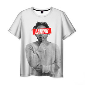 Мужская футболка 3D с принтом Lamar в Курске, 100% полиэфир | прямой крой, круглый вырез горловины, длина до линии бедер | Тематика изображения на принте: kendrick lamar | кендрик ламар | рэп. | хип хоп
