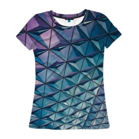 Женская футболка 3D с принтом Текстура Polygonal в Курске, 100% полиэфир ( синтетическое хлопкоподобное полотно) | прямой крой, круглый вырез горловины, длина до линии бедер | polygon | абстракция | текстура
