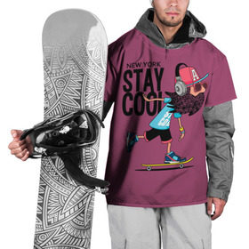 Накидка на куртку 3D с принтом Stay cool в Курске, 100% полиэстер |  | baseball cap | beard | city | cool | extreme | headphones | hipster | movement | new york | skateboard | speed | sport | stay cool | крутой | скейтборд | хипстер