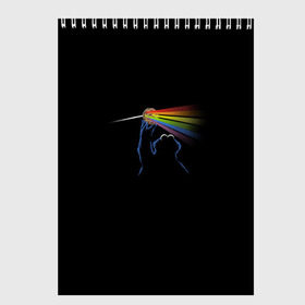 Скетчбук с принтом Pink Floyd Cookie Monster в Курске, 100% бумага
 | 48 листов, плотность листов — 100 г/м2, плотность картонной обложки — 250 г/м2. Листы скреплены сверху удобной пружинной спиралью | монстр | печеньки | улица сезам