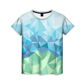 Женская футболка 3D с принтом URAL polygonal в Курске, 100% полиэфир ( синтетическое хлопкоподобное полотно) | прямой крой, круглый вырез горловины, длина до линии бедер | polygonal | yaaydesign | екатеринбург | поли | полигональный | россия | урал