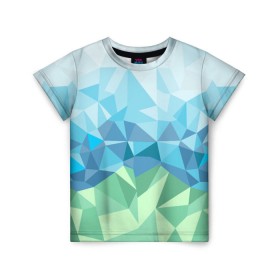 Детская футболка 3D с принтом URAL polygonal в Курске, 100% гипоаллергенный полиэфир | прямой крой, круглый вырез горловины, длина до линии бедер, чуть спущенное плечо, ткань немного тянется | polygonal | yaaydesign | екатеринбург | поли | полигональный | россия | урал
