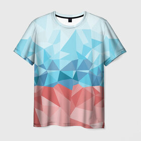 Мужская футболка 3D с принтом RUSSIA YAAY в Курске, 100% полиэфир | прямой крой, круглый вырез горловины, длина до линии бедер | yaaydesign |   polygonal | полигоны | россия