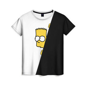 Женская футболка 3D с принтом Барт в Курске, 100% полиэфир ( синтетическое хлопкоподобное полотно) | прямой крой, круглый вырез горловины, длина до линии бедер | барт | гомер | симпсоны