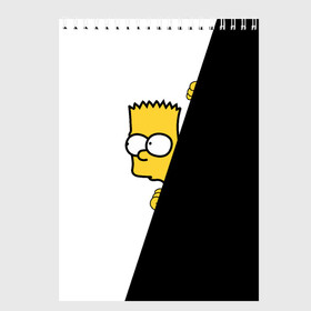 Скетчбук с принтом Барт в Курске, 100% бумага
 | 48 листов, плотность листов — 100 г/м2, плотность картонной обложки — 250 г/м2. Листы скреплены сверху удобной пружинной спиралью | барт | гомер | симпсоны