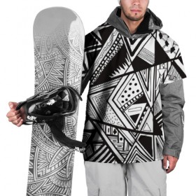 Накидка на куртку 3D с принтом Black and white (1) в Курске, 100% полиэстер |  | 