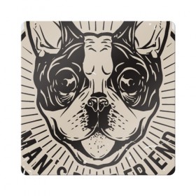 Магнит виниловый Квадрат с принтом Лучший друг человека в Курске, полимерный материал с магнитным слоем | размер 9*9 см, закругленные углы | dog | friend | друг | пёс | питомец | семья | собака | человек