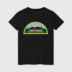 Женская футболка хлопок с принтом Twin Peaks Sheriff Department в Курске, 100% хлопок | прямой крой, круглый вырез горловины, длина до линии бедер, слегка спущенное плечо | twin peaks | дейл купер | купер | сериал | твин пикс