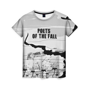 Женская футболка 3D с принтом Poets of the fall в Курске, 100% полиэфир ( синтетическое хлопкоподобное полотно) | прямой крой, круглый вырез горловины, длина до линии бедер | poets of the fall | rock | альтернатива | музыка | поэты | рок | фины