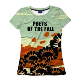 Женская футболка 3D с принтом Poets of the fall в Курске, 100% полиэфир ( синтетическое хлопкоподобное полотно) | прямой крой, круглый вырез горловины, длина до линии бедер | rock | альтернатива | музыка | поэты