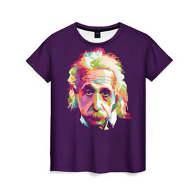 Женская футболка 3D с принтом Альберт Эйнштейн в Курске, 100% полиэфир ( синтетическое хлопкоподобное полотно) | прямой крой, круглый вырез горловины, длина до линии бедер | albert einstein | идея | интеллект | искусство | наука | открытие | прикол | профессор | ум | учёный | юмор