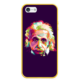 Чехол для iPhone 5/5S матовый с принтом Альберт Эйнштейн в Курске, Силикон | Область печати: задняя сторона чехла, без боковых панелей | albert einstein | идея | интеллект | искусство | наука | открытие | прикол | профессор | ум | учёный | юмор