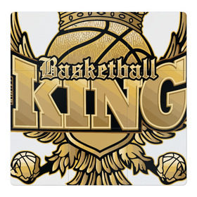 Магнитный плакат 3Х3 с принтом Король баскетбола в Курске, Полимерный материал с магнитным слоем | 9 деталей размером 9*9 см | Тематика изображения на принте: basketball | king | lebron james | nba | sport | баскетбол | баскетболист | король | корона | нба | орел | спорт