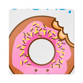 Магнит виниловый Квадрат с принтом Укуси меня в Курске, полимерный материал с магнитным слоем | размер 9*9 см, закругленные углы | Тематика изображения на принте: bart | donut | food | homer | simpsons | аппетит | барт | гомер | еда | мультфильм | пончик | симпсоны | сладкий