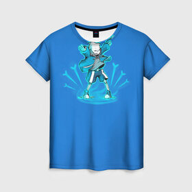 Женская футболка 3D с принтом Санс медитирует в Курске, 100% полиэфир ( синтетическое хлопкоподобное полотно) | прямой крой, круглый вырез горловины, длина до линии бедер | Тематика изображения на принте: sans | андертейл | подземелье | санс