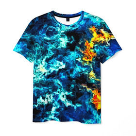 Мужская футболка 3D с принтом Frozen abstraction в Курске, 100% полиэфир | прямой крой, круглый вырез горловины, длина до линии бедер | 3d | абстракция | волны | другие | краска | линии | оптические | полосы | прикольные | разводы | узоры | фрактал | цветные | яркие