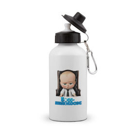 Бутылка спортивная с принтом Boss Baby в Курске, металл | емкость — 500 мл, в комплекте две пластиковые крышки и карабин для крепления | Тематика изображения на принте: boss baby | босс | мультфильмы