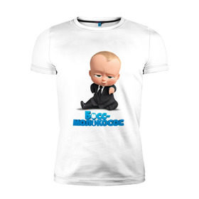 Мужская футболка премиум с принтом Boss Baby в Курске, 92% хлопок, 8% лайкра | приталенный силуэт, круглый вырез ворота, длина до линии бедра, короткий рукав | boss baby | босс | мультфильмы